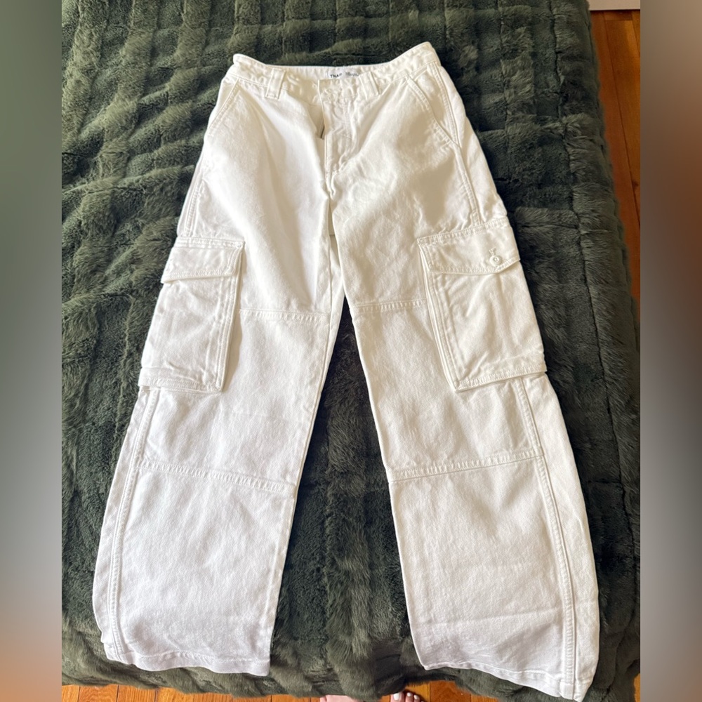 Aritiza White Cargo Denim